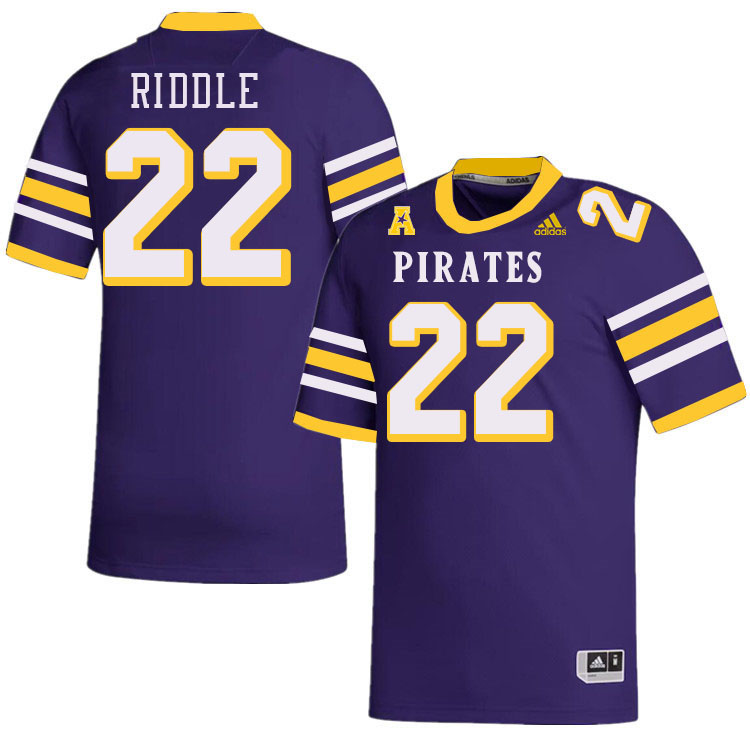 Men #22 Ja'Marley Riddle ECU Pirates College Football Jerseys Stitched-Throwback